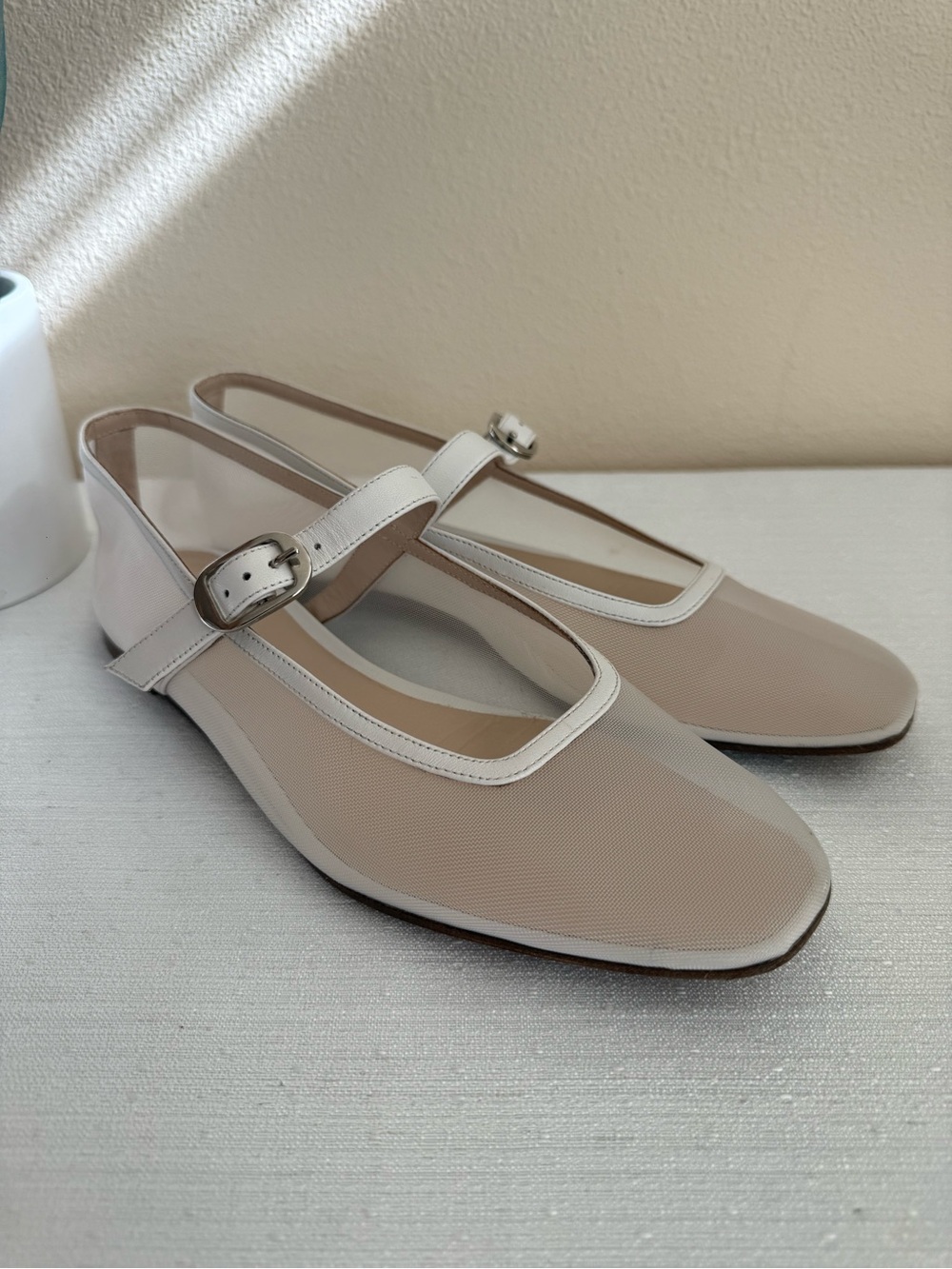 Le Monde Beryl Women's Beige Mary Jane Slingback Flats